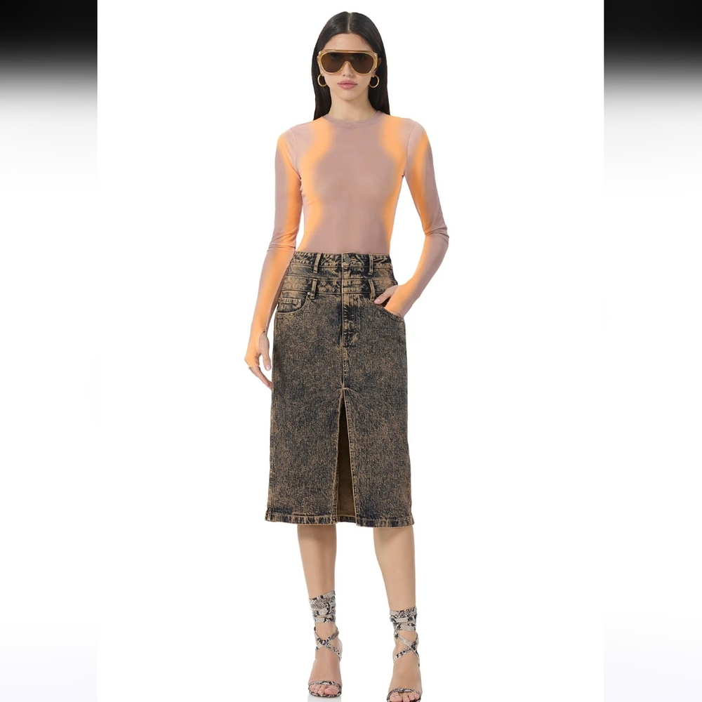 AFRM MAISON Midi Praline OD Wash Skirt 28